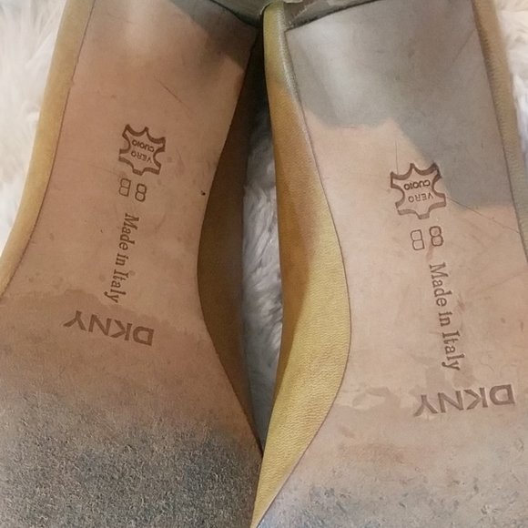 DKNY Italian Made Tan Leather High Heels sz 8 - Picture 3 of 6